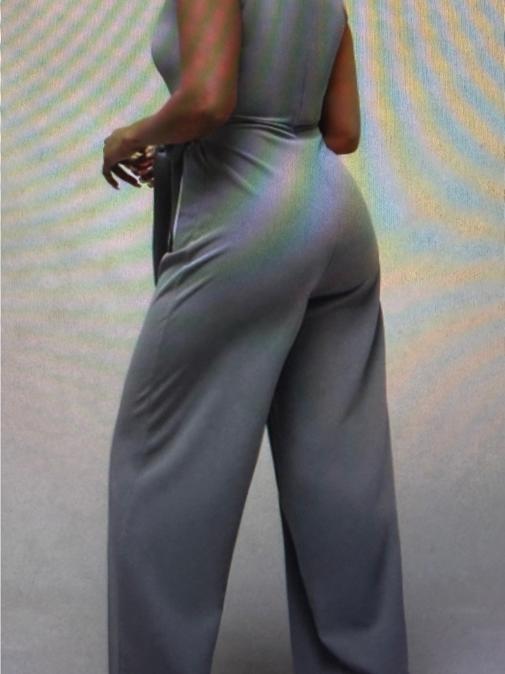 New Sleeveless Wide-Leg Jumpsuit in Gray